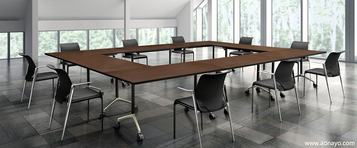 flip top training table foldable Conference Table Easy to Store and Move folding table (2).jpg
